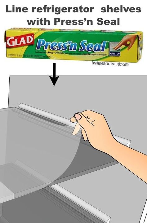 #5. Use Pressn' Seal to line shelves that tend to get messy in your fridge (in the door, too!).| 11 Brilliant Fridge Organization Ideas -- Use these refrigerator tips and tricks to keep your fridge organized and clean! A few of these DIY hacks will also free up space and save you a few bucks on wasted or spoiled food (a few dollar store ideas here). | Listotic.com Fridge Organization Ideas, Freezer Hacks, Freezer Organization, Small Refrigerator, Refrigerator Organization, Wine Bottle Diy Crafts, Fridge Organization, Wine Bottle Diy, Up House