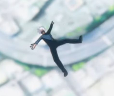 Low quality Gojo free falling Gojo Satoru Low Quality, Jujutsu Kaisen Low Quality, Gojo Low Quality, Gojo Running, Gojo Floating, Jjk Low Quality, Goofy Pics, Fall Anime, Quality Memes