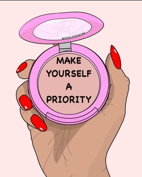 Feminist Quotes Art, Women Empowerment Illustration Art, Pink Empowering Quotes, Pink Feminist Wallpaper, Women Empowerment Stickers, Make Yourself A Priority, Kind Reminder, Life Affirming, Dear Self