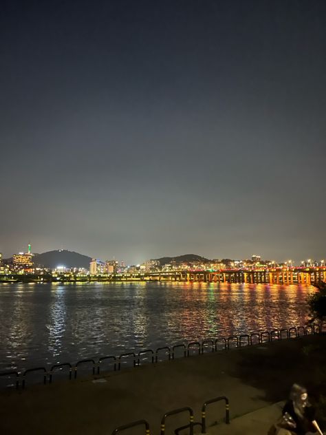 korea, han river, travel, abroad, tourist, nightlife, scenery, night lights Han River Night, Korea Han River, Scenery Night, Han River, River Art, Night Lights, Study Abroad, South Korean, Night Time