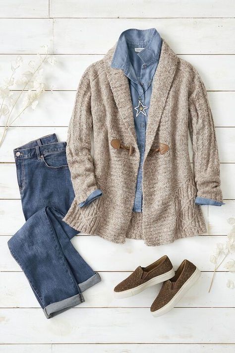 Coldwater Creek Outfits, Jjill Outfits, Look Boho Chic, Stylish Outfits For Women Over 50, 60 Fashion, Fashion Capsule, Closet Fashion, Coldwater Creek, Classic Outfits