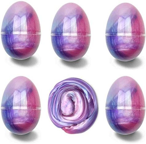 Anditoy 5 Pack Slime Eggs Stress Relief Toys Easter Eggs for Kids Boys Girls Easter Basket Stuffers Gifts Party Favors (Blue+Pink+Purple) Egg Slime, Colorful Slime, Slime Galaxy, Easter Egg Fillers, Girls Easter Basket, Slime Toy, Unicorn Christmas, Easter Basket Stuffers, Egg Toys