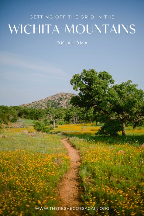 Off the Grid in the Wichita Mountains - There She Goes Again Wichita Mountains Oklahoma, Wichita Mountains, There She Goes, Entrance Sign, Off The Grid, Camping And Hiking, The Visitors, Go Camping, Mountain Landscape