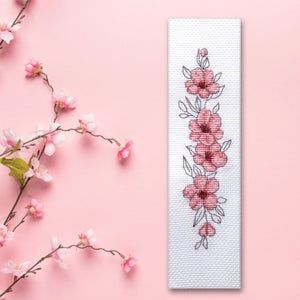 Cross Stitch Bookmark Pattern Lavender Bee Flower Meadow | Etsy Flower Sakura, Pattern Bookmark, Black Cat Cross Stitch, Cross Stitch Bookmark, Stitch Bookmark, Colourful Cross Stitch, Bookmark Pattern, Blossom Cherry, Floral Cross Stitch Pattern