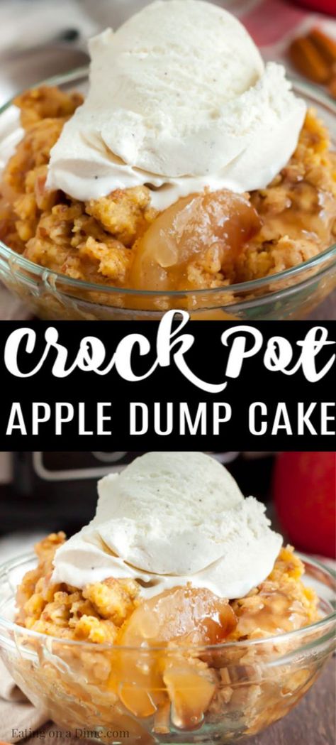 We love using the slow cooker and dessert is no exception. You really can make Dump Cake Crockpot Recipes, Apple Dump Cake Crockpot, Crockpot Dump Cake Recipes, Easy Crockpot Desserts, Crock Pot Apple Dump Cake, Dump Cake Crockpot, Crockpot Apple Dump Cake, Cake Mix Cobbler, Crockpot Cake