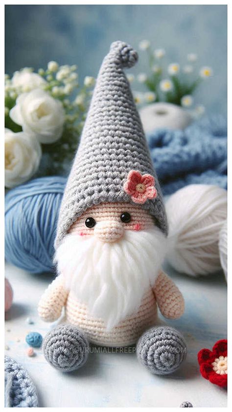 Crochet Gnome Amigurumi Free Pattern - Free Amigurumi Free Crochet Doll Patterns Easy, Valentines Gnome Crochet, Crocheted Gnomes Pattern Free Easy, Free Crochet Pattern For Gnomes, Gingerbread Gnome Diy, Crochet Gonks Free Pattern, Crochet Gnome Keychain Pattern Free, Christmas Crochet Amigurumi Free Pattern, Pom Pom Gnomes Diy