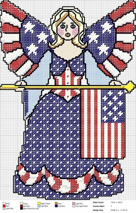 Plastic Canvas 4th Of July Patterns Free, Chevron Crochet Blanket Pattern, Flag Cross Stitch, Plastic Canvas Box Patterns, Crochet Blanket Chevron, 4th July Crafts, Plastic Canvas Coasters, Beautiful Cross Stitch Pattern, Holiday Cross Stitch