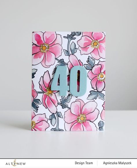 Creativity Unlocked Birthday Card Make A Birthday Card, Japanese Anemone, Simple Birthday Cards, Blending Tools, Card Sentiments, Handmade Birthday Cards, Floral Background, Complementary Colors, Floral Cards