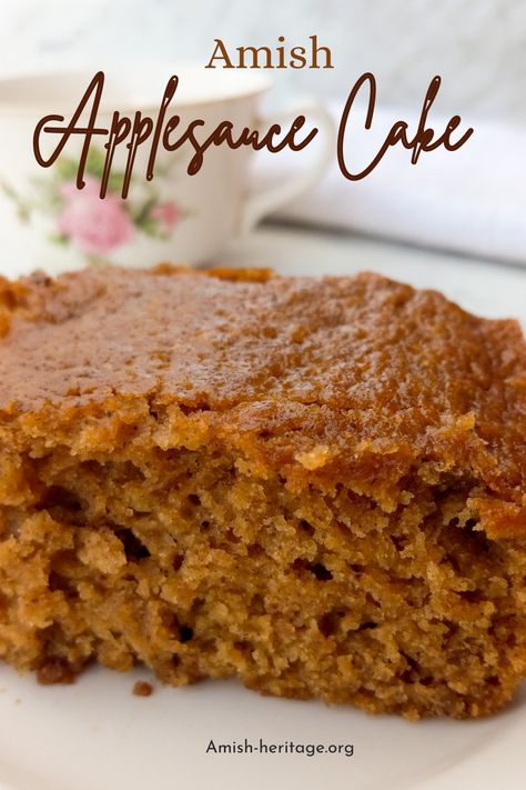 Slice of applesauce cake Homemade Applesauce Cake Recipes, Cake With Canned Apples, Spiced Applesauce Cake, Dessert Using Applesauce, Viral Apple Cake, Apple Cake With Butter Sauce, Cake Using Applesauce, Cakes Made With Applesauce, Almond Flour Applesauce Cake