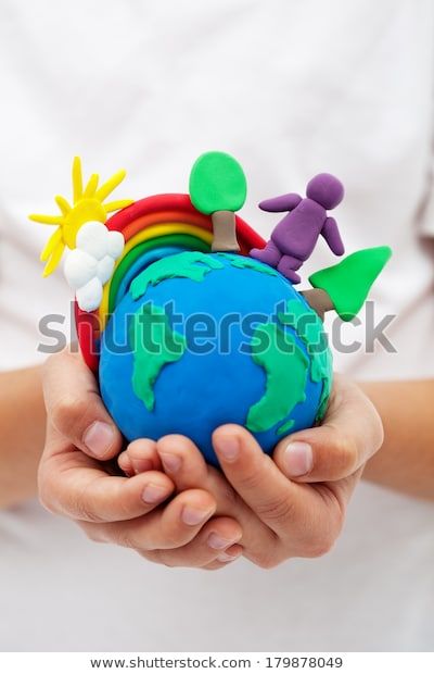 Clay Modelling For Kids, How To Make Earth, Earth For Kids, Rainbow Trees, Clay Activity, Clay Art For Kids, Competitions For Kids, Earth Environment, Holiday Homework