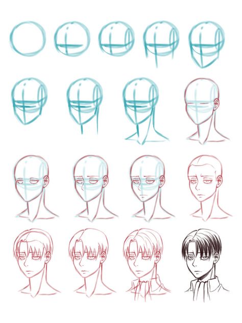 Head Guidelines, Anime Head, Drawing Heads, Diary Ideas, Human Face, Levi Ackerman, Art Drawings Simple, Drawing Reference, Drawing Tutorial