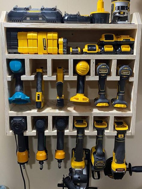 Drill Organizer, Garage Storage Inspiration, Power Tool Organizer, Garage Workshop Organization, Power Tool Storage, Shed Organization, Garage Tool Storage, Tool Storage Diy, Garage Organize