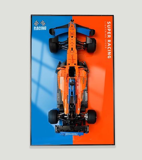 Display Wallboard for Lego Technic 42141 McLaren Formula 1 2022 Replica Race Car, Gift Ideas for Lego Car Wall Mount Fans, Compatible with Lego Mclaren F1, Only Display Wallboard, 17.7 x 29.5 in - lego technic Car Gift Ideas, Lego Mclaren, Lego Wall Art, Wall Mount Fans, Lego Wall, Mclaren Formula 1, Lego Lovers, Car Gift, Mclaren F1