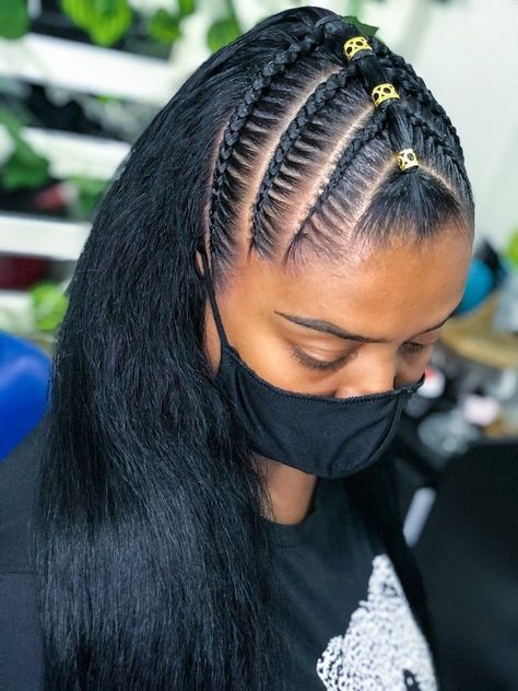 Natural Black Hairstyles, Cornrow Ideas, Hair Colors Ideas, Haircuts For Ladies, Feed In Braids Hairstyles, Braided Cornrow Hairstyles, Cool Braid Hairstyles, Cool Braids, Girls Hairstyles Braids