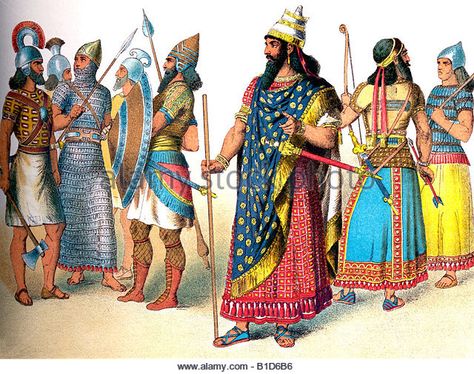 Assyrian Warriors and Kings - Stock Image Ancient Assyrian, Ancient Clothing, Ancient Babylon, Epic Of Gilgamesh, Cradle Of Civilization, Ancient Persia, Ancient Near East, Ancient Mesopotamia, Mesopotamia