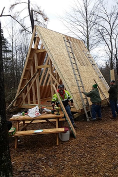 This is a 14x14 A Frame cabin built from my plans available here: www.simplesolarhomesteading.com A Frame Cabin Plans Layout, Small Frame Cabin, A Frame Duck House Plans, Diy A Frame Cabin Floor Plans, A Frame Cabin With Addition, Aframe Cabin Floorplan, A Frame Cabin Floor Plans, Frame Cabin Plans, A Frame Cabin Foundation