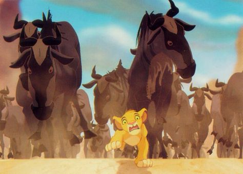 Terrifying Moments: The Wildebeest Stampede from The Lion King Young Simba, Lion King 2, Timon And Pumbaa, Simba And Nala, King Simba, Lion King Simba, Disney Live Action, Disney Lion King, Baby Lion