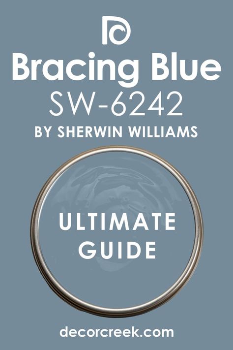 Ultimate Guide of Bracing Blue SW 6242 Paint Color by Sherwin-Williams Sw Bracing Blue Paint, Bracing Blue, Blue Playroom, Sherwin Williams Blue, Outside House Colors, Bold Paint Colors, Lake Houses Exterior, Calming Bedroom, Blue Kitchen Cabinets