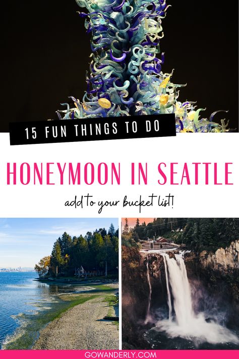 15 romantic activities and locations for couples honeymooning in Seattle. Things To Do In Seattle Washington, Seattle Japanese Garden, Things To Do In Seattle, Seattle Vacation, Snoqualmie Falls, Washington State Travel, The Emerald City, Olympic Mountains, Honeymoon Spots