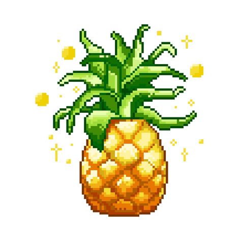 Pineapple Pixel Art, Tropical Pixel Art, Lego Mural, Pineapple Icon, Gif Icons, Mural Art Design, Pixel Game, Summer Phone, Ocean Gifts