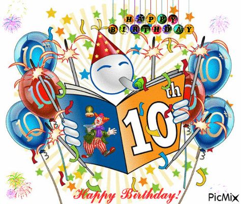 Happy 10th Birthday Air Fryer Cake Recipes, Birthday Tomorrow, Tenth Birthday, Happy 10th Birthday, 10% Happier, Birthday Gif, Happy Birthday Greetings, 10th Birthday, Birthday Greetings