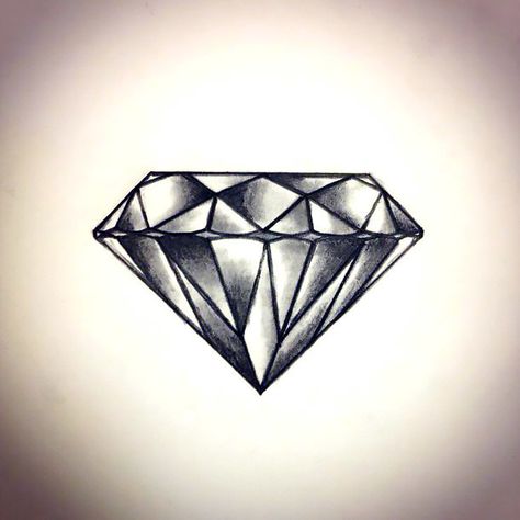 Cool Diamond Tattoo Design - A cool tattoo art of a gray diamond for women. Draw Gems, Fiori Frangipani, Diamond Tattoo Designs, Tattooed People, Diamond Tattoo, Tattoo Shading, Rose Tattoos For Women, Diamond Tattoos, Muster Tattoos