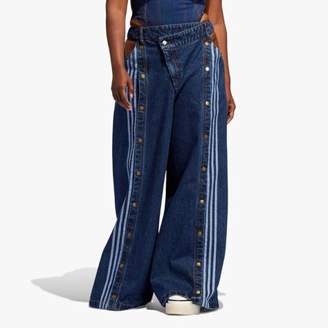 Adidas Originals Women's Ivy Park Denim Wide Leg Snap Pant H61716 Limited Amount Of These Left