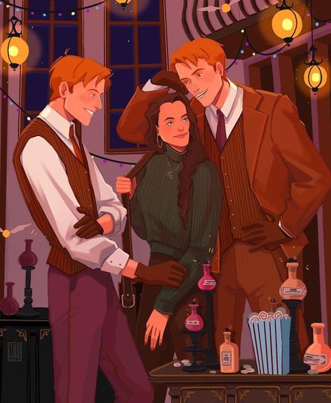 George Weasley Fan Art, Weasley Twins Fanart, Harry Potter Feels, Fred And George Weasley, Harry Potter Artwork, Harry Potter Ships, Weasley Twins, Fred Weasley, Harry Potter Drawings