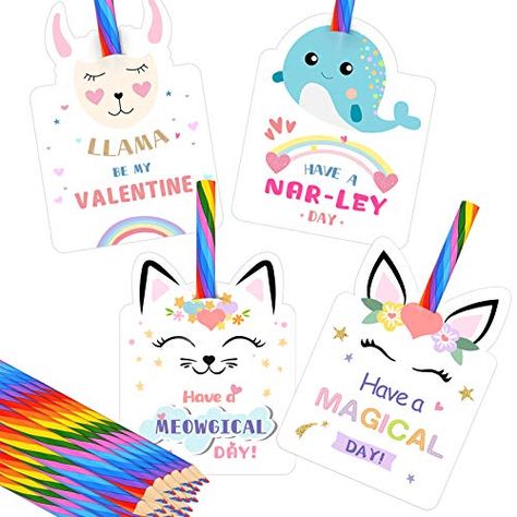 Valentines Day Cards For Kids, Class Party Favors, Valentines Class Party, Bulk Party Favors, Valentine Party Favors, Unicorn Valentine, Valentines Day Cards, Cards For Kids, Valentine's Day Greeting Cards