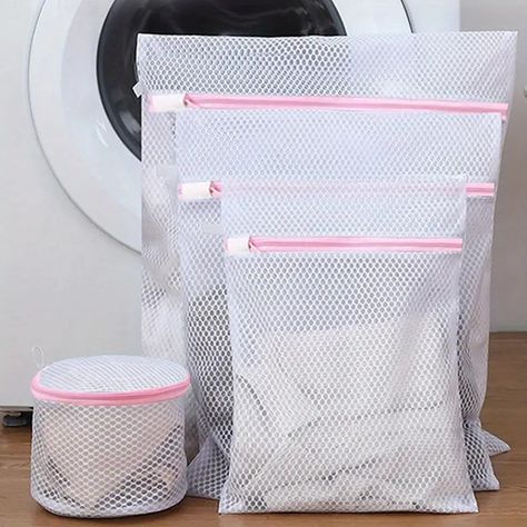 Laundry Mesh Bags Zippers Durable Wash Bags Delicates - Temu Organiser Cucina, Laundry Basket Organization, Door Shoe Organizer, Bathroom Furniture Sets, Closet Organizing Systems, Laundry Bags, Washing Laundry, Mesh Laundry Bags, Travel Storage Bag