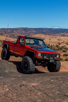 Modificaciones Jeep Xj, Jeep Driving, Comanche Jeep, Jeep Xj Mods, Jeep Pickup Truck, Jeep Gifts, Jeep Comanche, Red Jeep, Jeep Wrangler Accessories