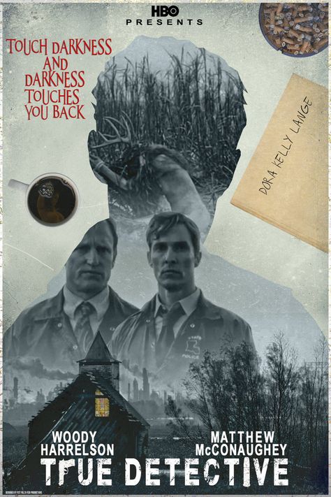 Woody Harrelson and Matthew McConaughey star in this HBO crime drama that follows Louisiana Police detectives in the 17 year hunt for a serial killer. True Detective Art, True Detective Hbo, True Detective Season 1, New Netflix Movies, Detective Aesthetic, Detective Series, True Detective, Police Detective, Movie Posters Minimalist