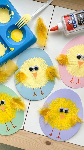 Crafts For 3 Yrs Kids, Activities For 3 Yrs Kids, Påskeaktiviteter For Barn, Chick Craft, Easter Chick Craft, Diy – Velikonoce, Easter Crafts Preschool, Easter Arts And Crafts, Fun Easter Crafts