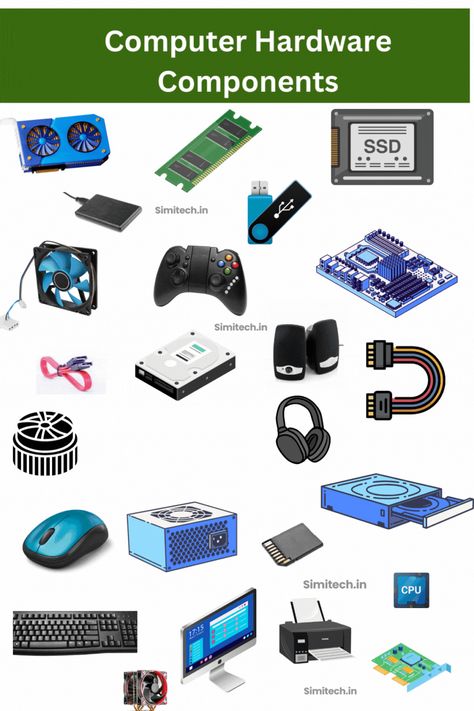 From processors to storage devices, learn about the key types of computer hardware components that make technology run smoothly. 🛠️💾 #ComputerHardware101 Types Of Computer, What Is Computer, Computer Cpu, Central Processing Unit, Random Access Memory, Output Device, Hardware Components, Input Devices, Repair Guide