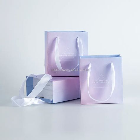 Unique Gradient Light Purple Luxury Charming Ribbon Handle Bag Boutique Small Charms Gemstone Crystal Gift Paper Bags - Buy Luxury Shopping Gift Paper Bag,Recyable Paper Bag,Paper Bags With Ribbon Product on Alibaba.com Insta Branding, Gift Paper Bag, Luxury Paper Bag, Shopping Bag Design, Gradient Light, Bag Boutique, Paper Bag Design, Purple Gift, Gift Paper