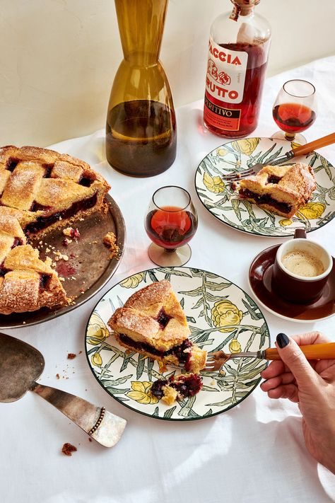 This is the ultimate crostata for spring and summer. You may not be able to see the sprinkling of chopped chocolate hiding beneath the cherry filling, but you’ll taste the richness it brings to every bite. This tart was inspired by a tart chef Stefano Secchi of New York City’s Rezdôra ate while working in Piedmont, Italy, a region known for its many varieties of cherries. Cherry Filling, Piedmont Italy, Vegetarian Recipe, Pie Tart, Pastry Brushes, Bittersweet Chocolate, Sweet Cherries, Chocolate Cherry, Spring Recipes