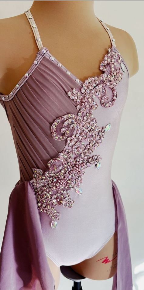 Lyrical Dress Costume, Silk Dance Costume, Rocker Dance Costume, Dance Costume Ideas, Dance Costumes Jazz, Dance Costume Stoning Patterns, Purple Lyrical Costumes, Lyrical Dance Costumes Solo, Dark Purple Dance Costume