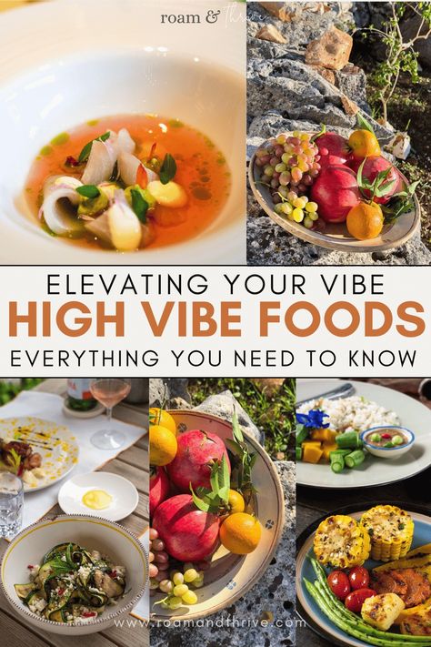 Embracing High Vibrational Foods for Elevated Living Raise your vibe with high vibration foods. Find out what they are and how you can elevate your lifestyle consuming them. healthy foods | high vibe foods | high energy foods | whole foods diet | high vibration lifestyle | alternative lifestyle | wellness High Vibration Food Recipes, High Vibrational Recipes, High Vibration Recipes, High Vibrational Foods Recipes, High Vibe Foods, High Vibration Foods, Foods That Give You Energy, Whole Foods Aesthetic, High Vibrational Foods