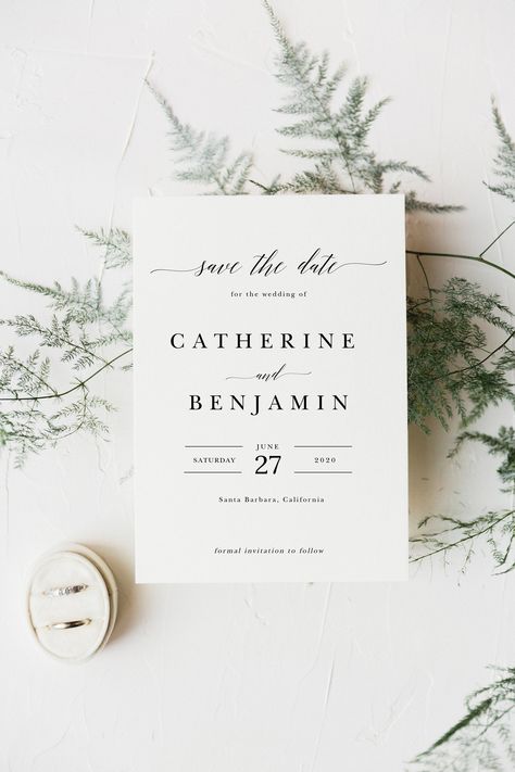 Save The Date Elegant, Elegant Save The Date, Minimalist Save The Date, Minimalist Invitation, Save Our Date, Wedding Printable, Save The Date Karten, Modern Minimalist Wedding, Save The Date Template