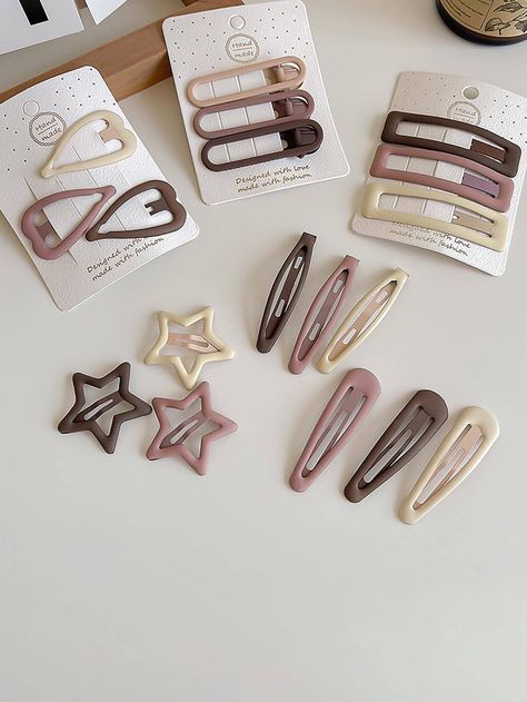 Multicolor  Collar  Iron Alloy Plain  Embellished   Women Accessories Cute Clips For Hair, Cute Hair Accessories Clips, Cute Hair Accessories Aesthetic, Hair Clips Ideas, Hair Accessories Aesthetic, Aesthetic Hair Accessories, Pinterest Accessories, Cute Clips, Shein Accessories