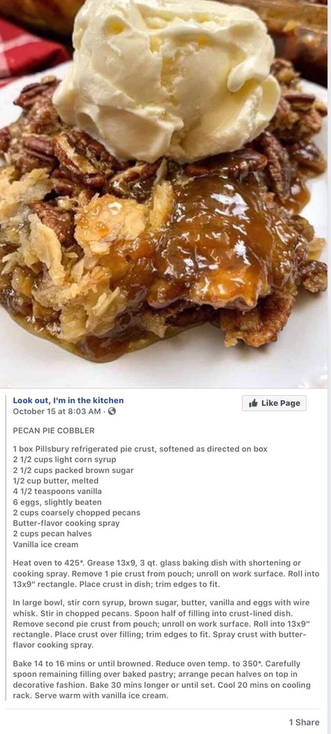 Pecan Cobbler Dump Cake, Pecan Pie Cobbler Recipe, Pecan Pie Cobbler, Pecan Cobbler, Pecan Desserts, Pillsbury Recipes, Refrigerated Pie Crust, Dump Cake, Cobbler Recipes