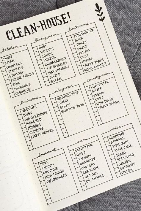 Bullet Journal Cleaning Schedule, May Bullet Journal, Bullet Journal Hacks, Spring Cleaning Checklist, Bullet Journal Weekly Spread, Bullet Journal Ideas, Bullet Journal Spread, Bullet Journal Layout, Journal Layout