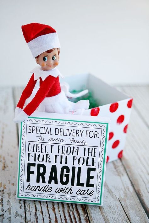 Elf On The Shelf Returns. Fun way to deliver your elf back to your family. Includes instructions for the box and the free download for the cute printable! To Do App, Elf Fun, Christmas Preparation, Free Christmas Printables, An Elf, Shelf Ideas, Christmas Activities, North Pole, Free Christmas