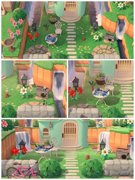 Acnh Poppy Yard, Acnh Poppy, Island Home Exterior, Acnh Yard, Ac Ideas, Animal Crossing 3ds, Animal Crossing Characters, Acnh Ideas, Animal Crossing Villagers