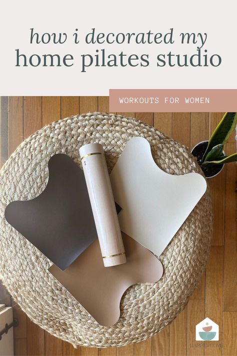 Ever since I became a Certified Classical Pilates Instructor, I wanted a studio in my home, not just to be able to workout any time of the day, but to be able to teach and share a space privately with client. I'm so excited to share how I decorated my amazing home pilates gym! Click to see more! Pilates Home Studio Gym Design, Home Pilates Studio Ideas, Pilates Space At Home, Home Pilates Studio Aesthetic, Pilates Studio At Home, Home Pilates Studio Design, Pilates Room Ideas Home, Pilates Room In Home, At Home Pilates Studio