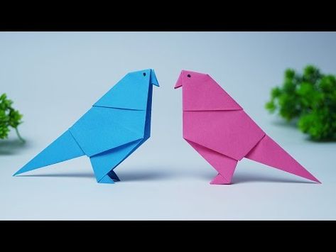 Origami Flapping Bird, Flapping Bird, Paper Bird, Origami Bird, Easy Origami, Origami Instructions, Paper Birds, Paper Animals, Origami Easy