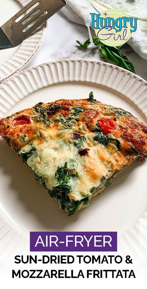 Air Fryer Frittata Recipes, Betr Recipes, Air Fryer Frittata, Egg Frittata Recipes, Egg Frittata, Tomatoes And Cheese, Ww Breakfast, Skip Breakfast, Hungry Girl Recipes