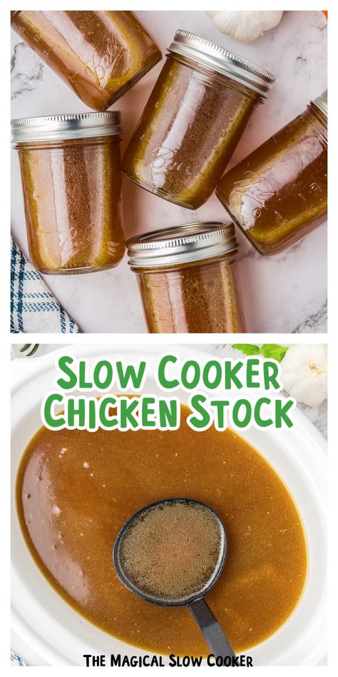 Crockpot Chicken Stock, Magical Slow Cooker, Chicken Stock Recipe, The Magical Slow Cooker, Homemade Spice Mix, Homemade Chicken Stock, Like Chicken, Crockpot Dishes, Easy Slow Cooker Recipes