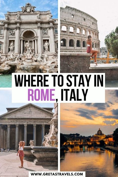 Looking for the best places to stay in Rome? You just found them! In this guide I outlined all the best areas to stay in Rome, explaining what type of traveller they're best suited for and including Rome accommodation options for every budget. Discover where to stay in Rome for the perfect trip! #rome #italy #europe #wheretostayinrome #romewheretostay #bestromehotels Best Area To Stay In Rome, Best Places To Stay In Rome, Where To Stay In Rome Italy, Rome Accommodation, Best View Hotel, Where To Stay In Rome, One Day In Rome, Italy Cruise, Rome Guide