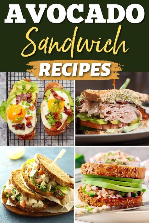 Guacamole Sandwich Ideas, Sandwich Recipes With Avocado, Dinner Sandwich Recipes Healthy, Sandwiches With Avocado, Avocado Sandwich Ideas, Diet Sandwich Recipes, Avocado Salad Sandwich, Tunacado Sandwich, Avocado Panini